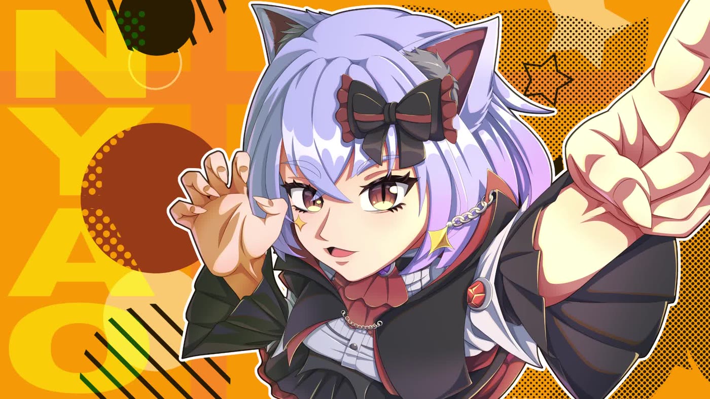 Anime character illustration of a cat-eared girl reaching toward the viewer