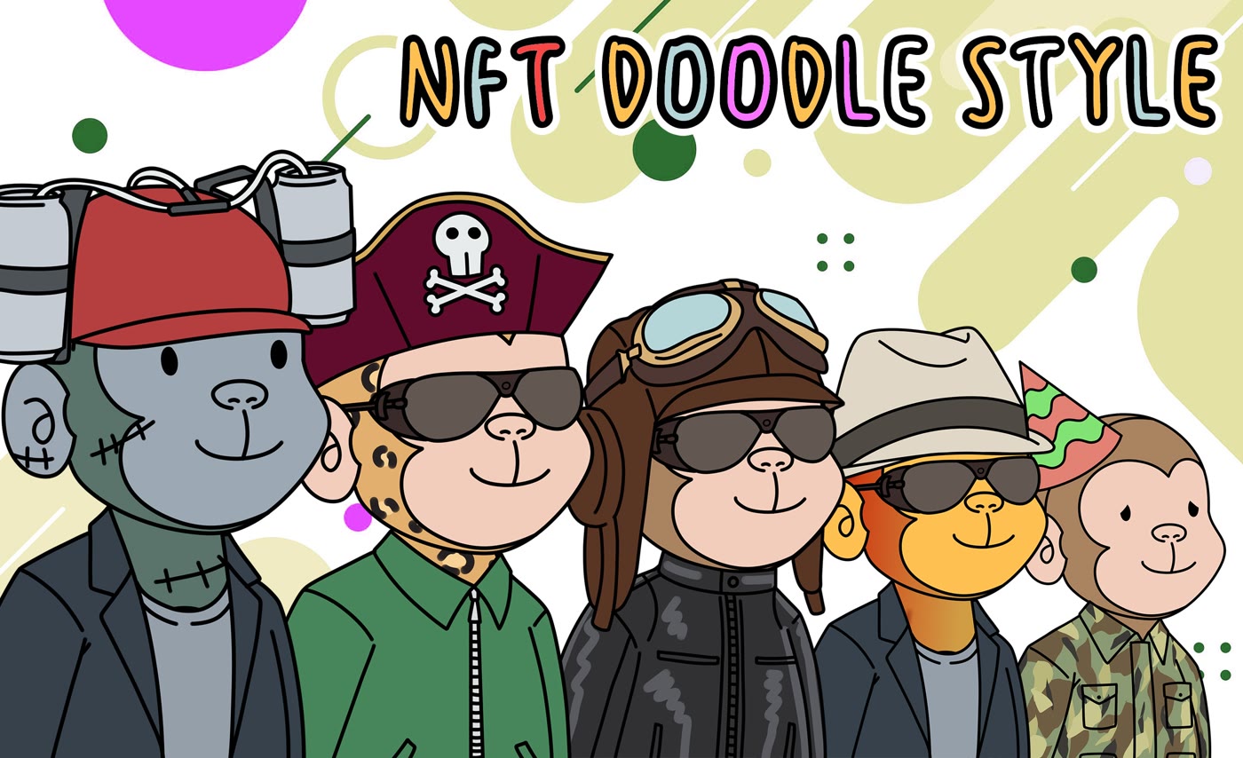 Doodle style NFT characters