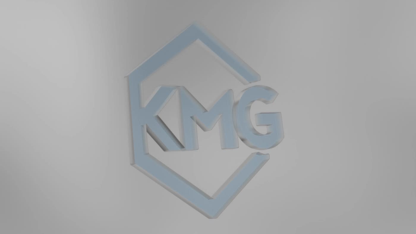 KMG 3D logo animation frame