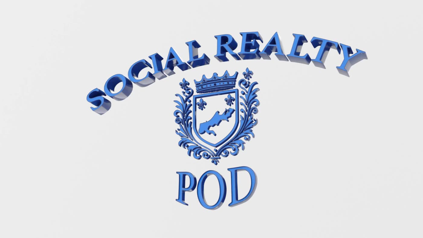 Social Realty Pod 3D logo animation frame