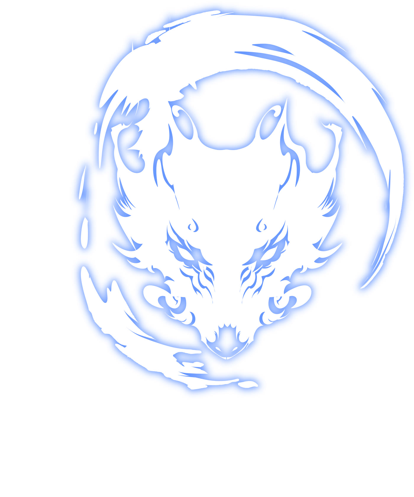 White wolf line-art logo