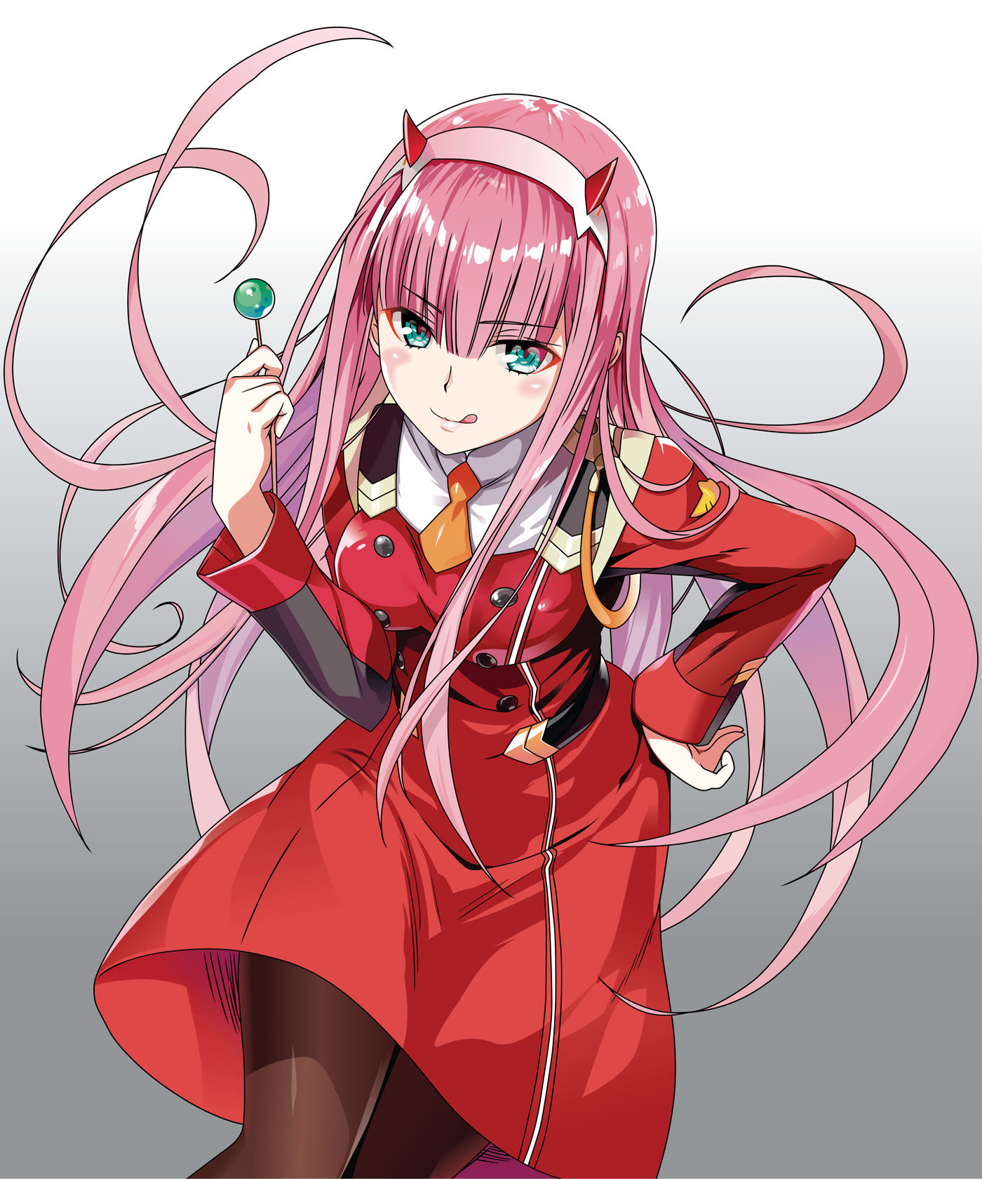 Zero Two anime character vector trace