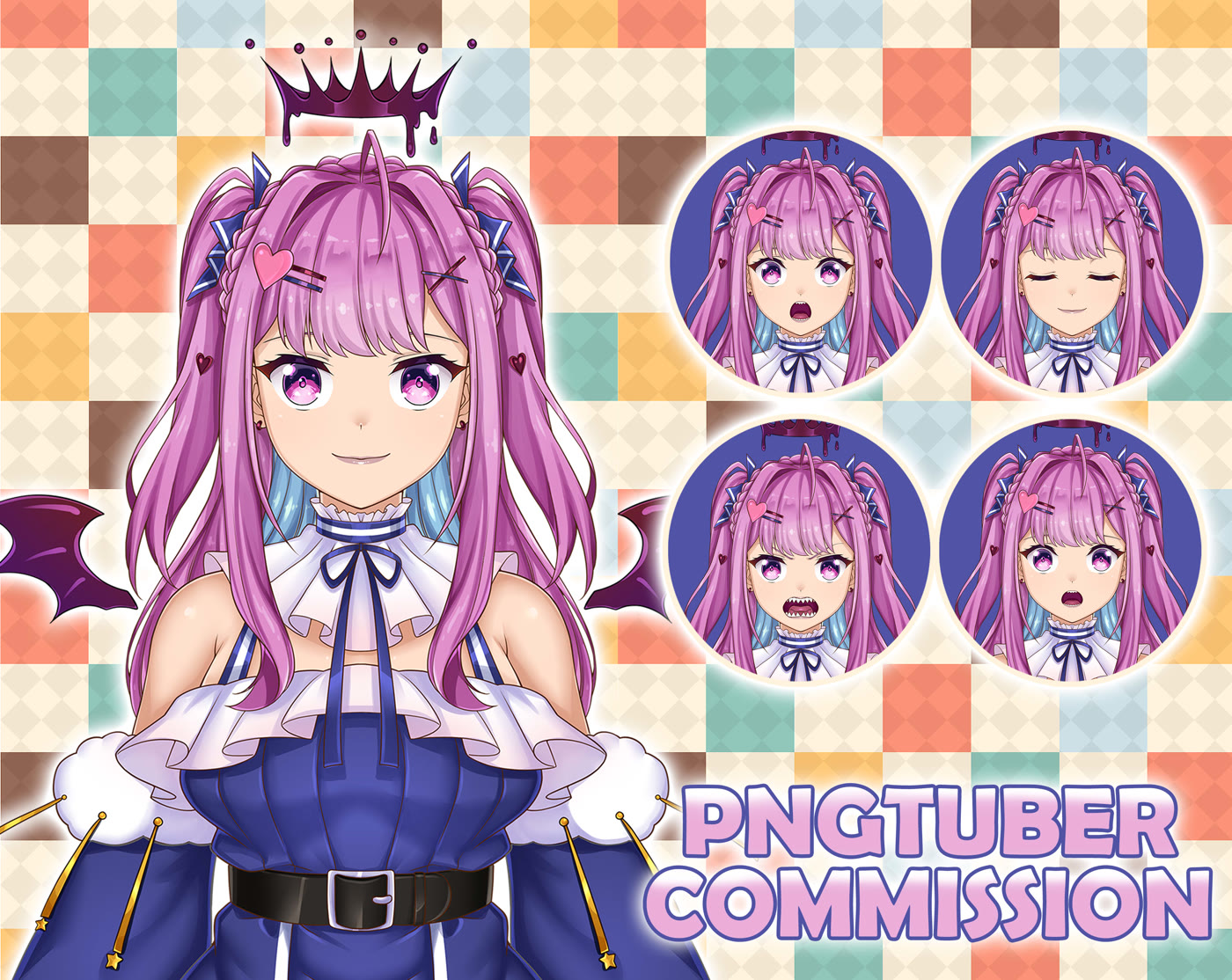 PNGTuber commission with four expression states